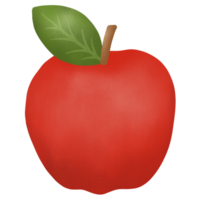 mano dibujado linda Arte manzana Fruta png