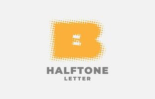 letter B halftone vector logotype design