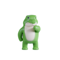 3d render animal fofa crocodilo png