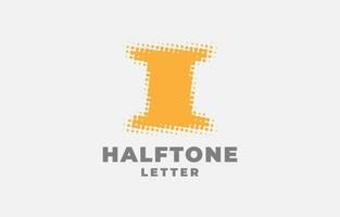 letter I halftone vector logotype design