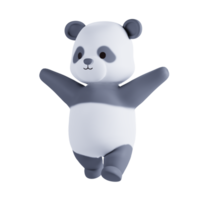 3d hacer animal linda panda png
