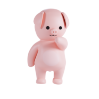 3d rendre animal mignonne porc png