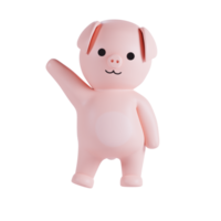 3d render animal cute pig png