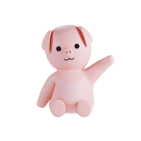 3d render animal cute pig png