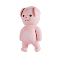 3d hacer animal linda cerdo png