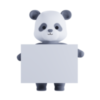 3d hacer animal linda panda png