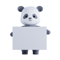 3d render animal fofa panda png