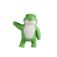 3d render animal fofa crocodilo png