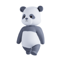 3d hacer animal linda panda png