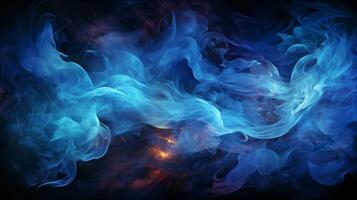 Blue fire background ai photo