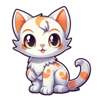 Kawaii sticker, A cute kitten stirring. AI Generated png