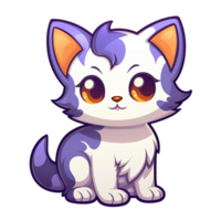 Kawaii sticker, A cute kitten stirring. AI Generated png