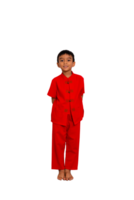 poco ragazzo moda sorridente bambino nel rosso Cinese vestire, stile e moda idee per bambini. Cinese nuovo anno png