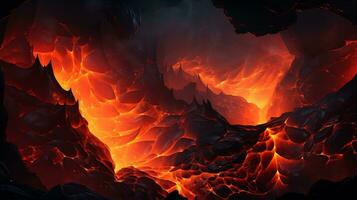 Hot magma background ai photo