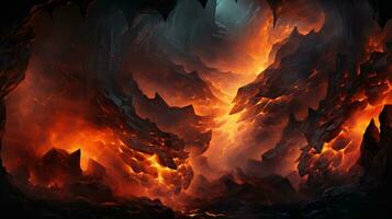 Hot magma background ai photo