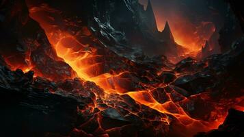 Hot magma background ai photo