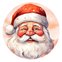 Portrait of Santa Claus head. Smiling Santa Claus. Cartoon santa claus illustration with beard. AI Generative. png
