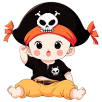 Baby on Halloween Pirate Costume png