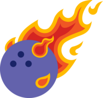 bowling flying fire ball icon png