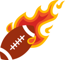 fútbol americano volador fuego pelota icono png