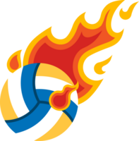 volleyball flying fire ball icon png