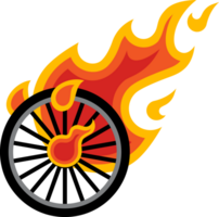 bicicletta volante fuoco palla icona png