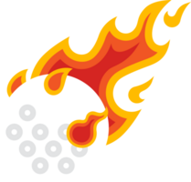 golf volador fuego pelota icono png