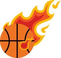 basketball flying fire ball icon png