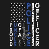 funny gift Proud Uncle of a Police Officer Law Enforcement T-Shirt vector