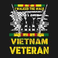 funny gift Vietnam Veteran With US Flag With Combat Boots Patriotic T-Shirt vector