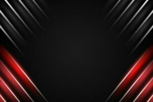 Abstract template black geometric diagonal background with red and white line. vector