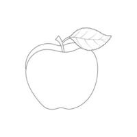 Apple Fruits Coloring Page For Adults vector