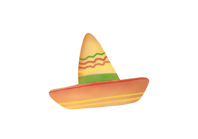 aguarela mão desenhando sombrero chapéu isolado em transparente fundo. México tradicional cultura, mexicano nacional cocar. ocidental acessórios, fofa clipart elementos recortar. cinco de maionese png