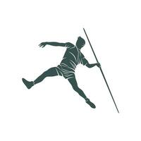 Javelin Thrower vector illustration design. Javelin Thrower logo design Template.