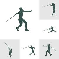 Set of Javelin Thrower vector illustration design. Javelin Thrower logo design Template.