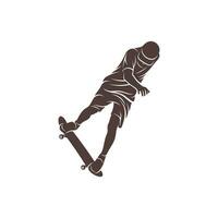 Skateboarder vector illustration design. Skateboarder logo design Template.