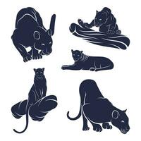 Set of Panther vector illustration design. Panther logo design Template.