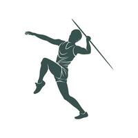 Javelin Thrower vector illustration design. Javelin Thrower logo design Template.