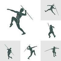 Set of Javelin Thrower vector illustration design. Javelin Thrower logo design Template.