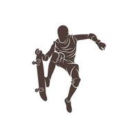 Skateboarder vector illustration design. Skateboarder logo design Template.