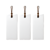 White Blank Hanging Tags Clipart AI Generated png