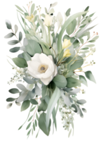 flor ramalhete aguarela clipart ai gerado png