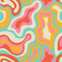 Retro groovy psychedelic background. Trippy Wavy Swirl Pattern.Vector graphic of colorful abstract art creations fit for minimalist aesthetic design. Vector Illustration