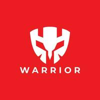 proteger logo soldado guerrero vector icono símbolo ilustración minimalista diseño
