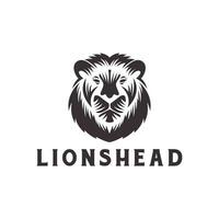 luxury lion head logo  retro vintage style  animal  vector icon symbol illustration minimalist design