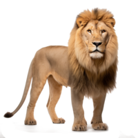 KI-generiert majestätisch Löwe auf transparent Hintergrund png