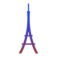 Flat Eiffel Tower on a white isolated background vector