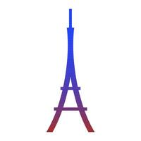 Flat Eiffel Tower on a white isolated background vector