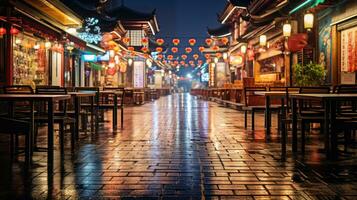 Food street in Shanghai, China. photo