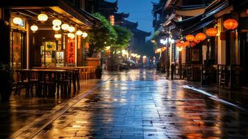 Food street in Shanghai, China. photo